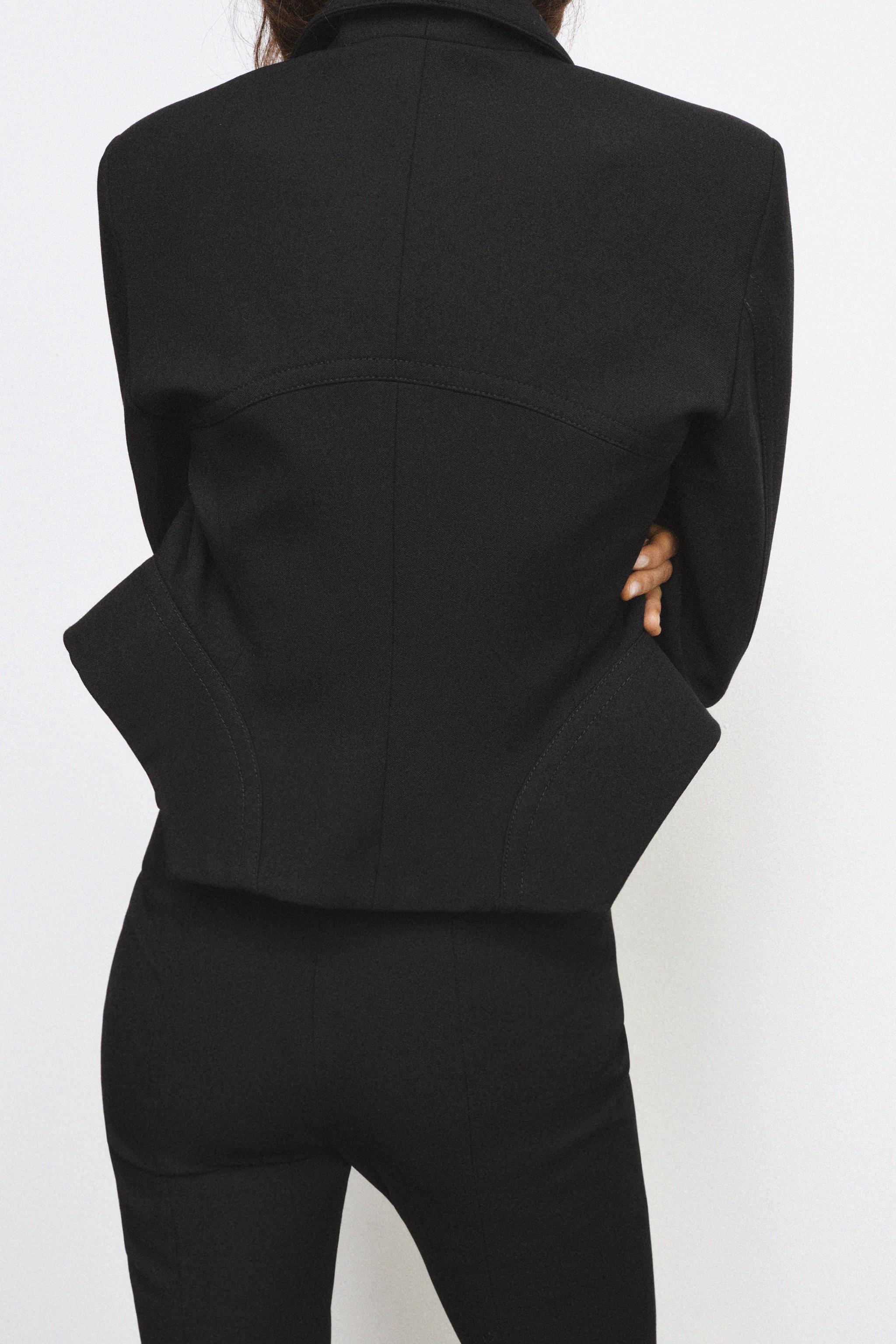 CROPPED TOPSTITCHED BLAZER ZW COLLECTION